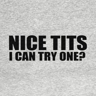 Nice Tits I Can Try One ? Funny Gift T-Shirt